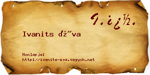Ivanits Éva névjegykártya