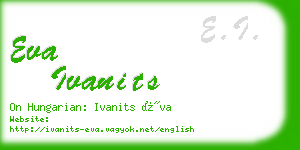 eva ivanits business card